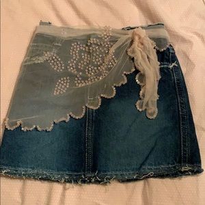 JM originals jean skirt with pink mesh size 4t